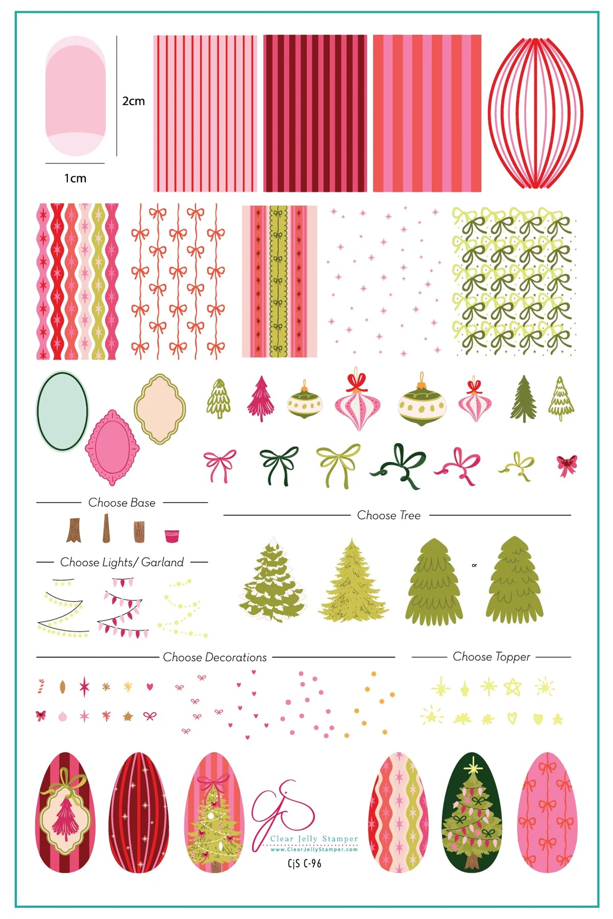 Vintage Chic Christmas (CjSC-96) -  Clear Jelly Stamping Plate