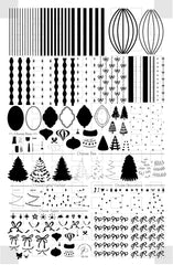 Vintage Chic Christmas (CjSC-96) -  Clear Jelly Stamping Plate