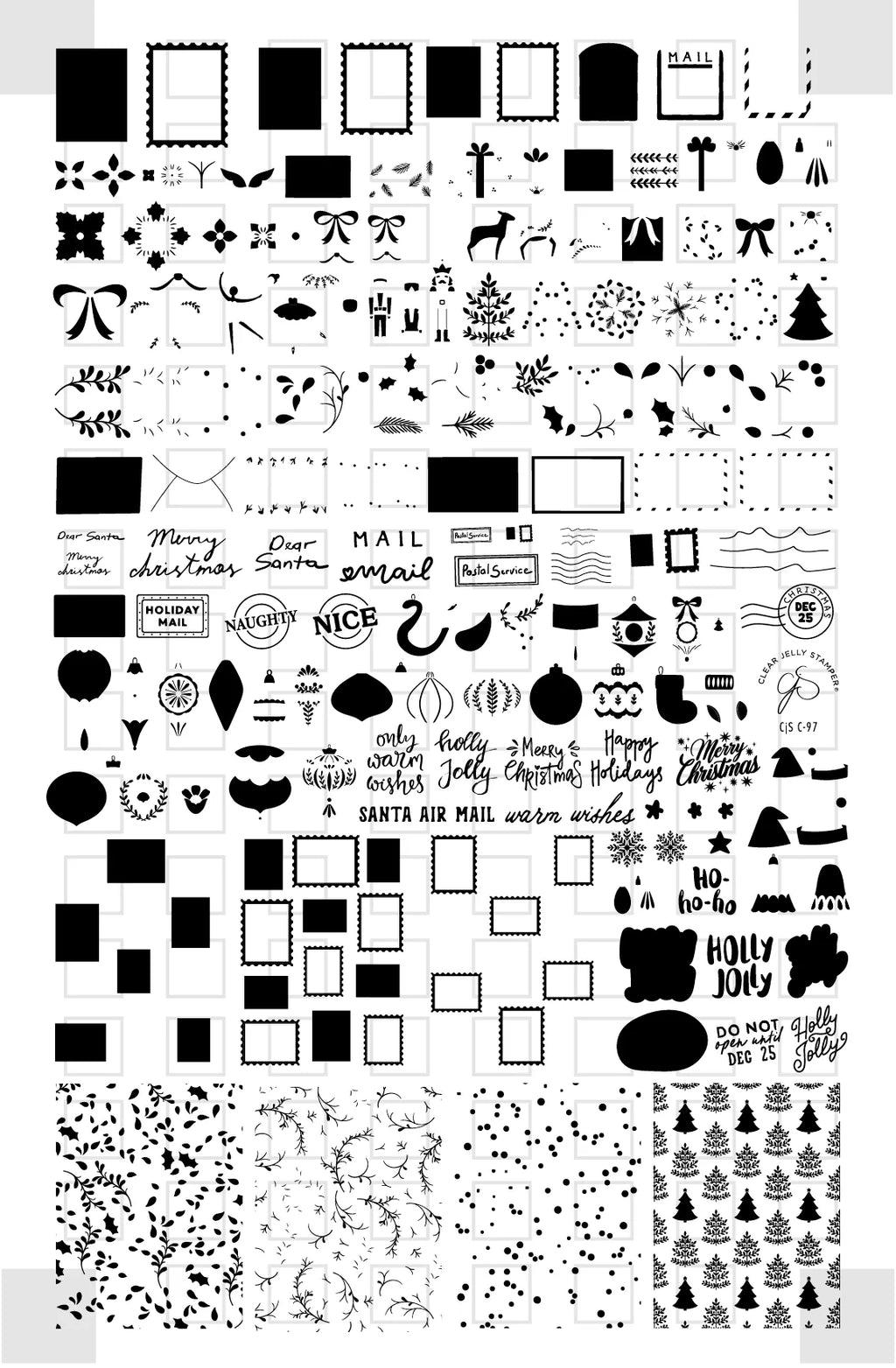 Sugarplum Post (CjSC-97) -  Clear Jelly Stamping Plate