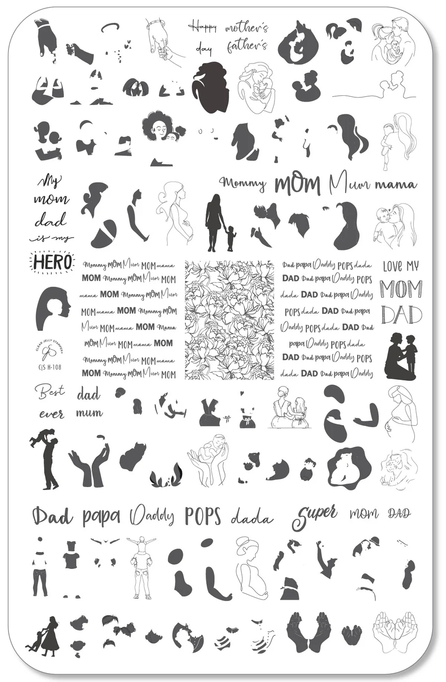 Mom and Dad's Day (CjSH-108) -  Clear Jelly Stamping Plate
