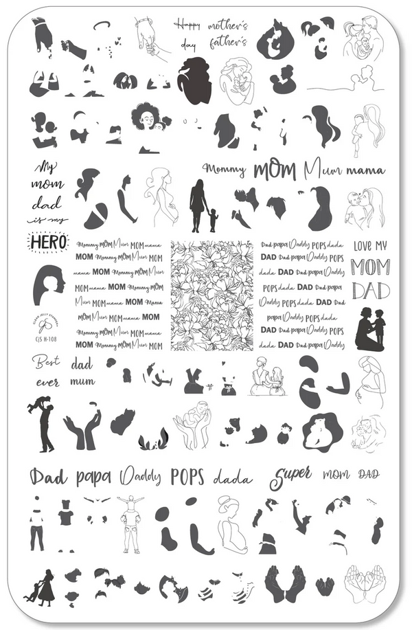 Mom and Dad's Day (CjSH-108) -  Clear Jelly Stamping Plate