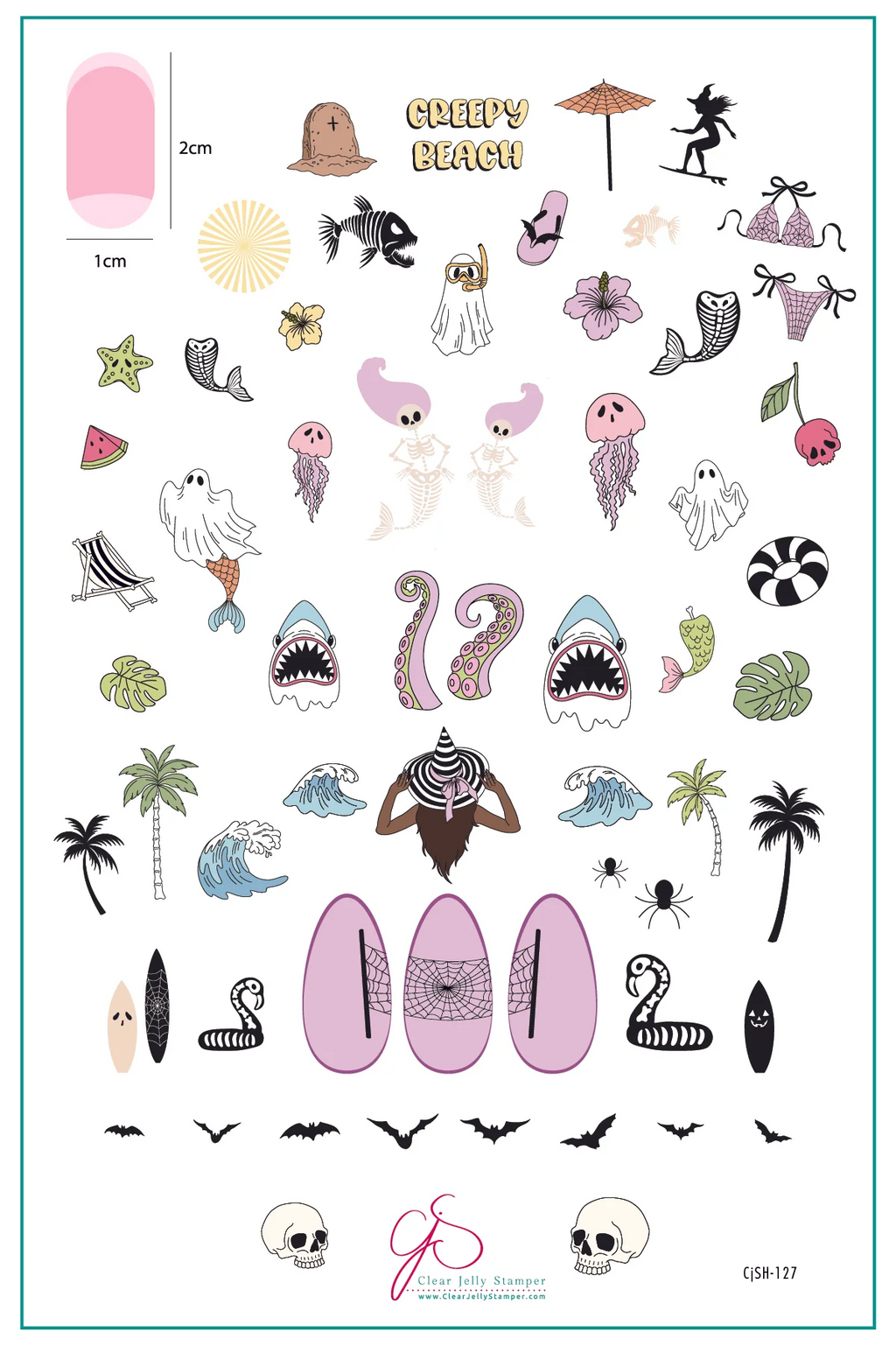 Creepy Beach (CjSH-127)   - Clear Jelly Stamping Plate