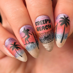 Creepy Beach (CjSH-127)   - Clear Jelly Stamping Plate