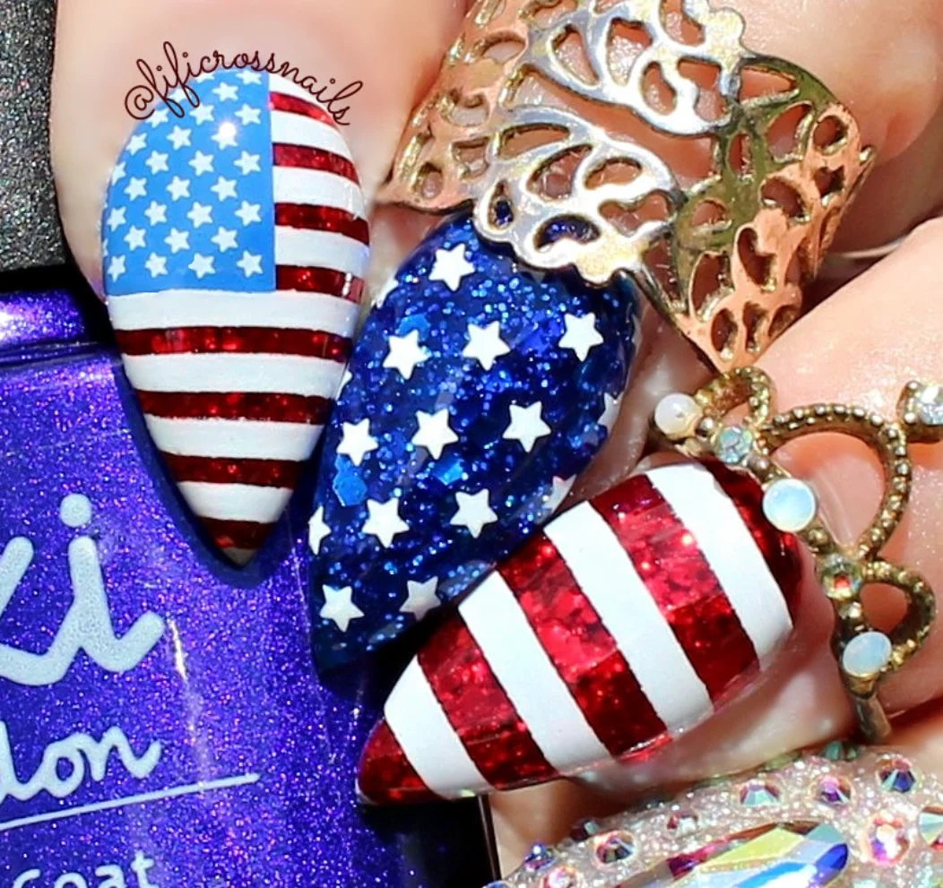 Stars, Stripes & Snacks (CjSH-139) Etched Nail Art Stamping Plate - Clear Jelly Stamping Plate