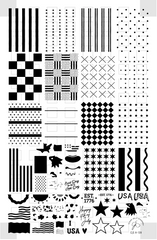 Stars, Stripes & Snacks (CjSH-139) Etched Nail Art Stamping Plate - Clear Jelly Stamping Plate