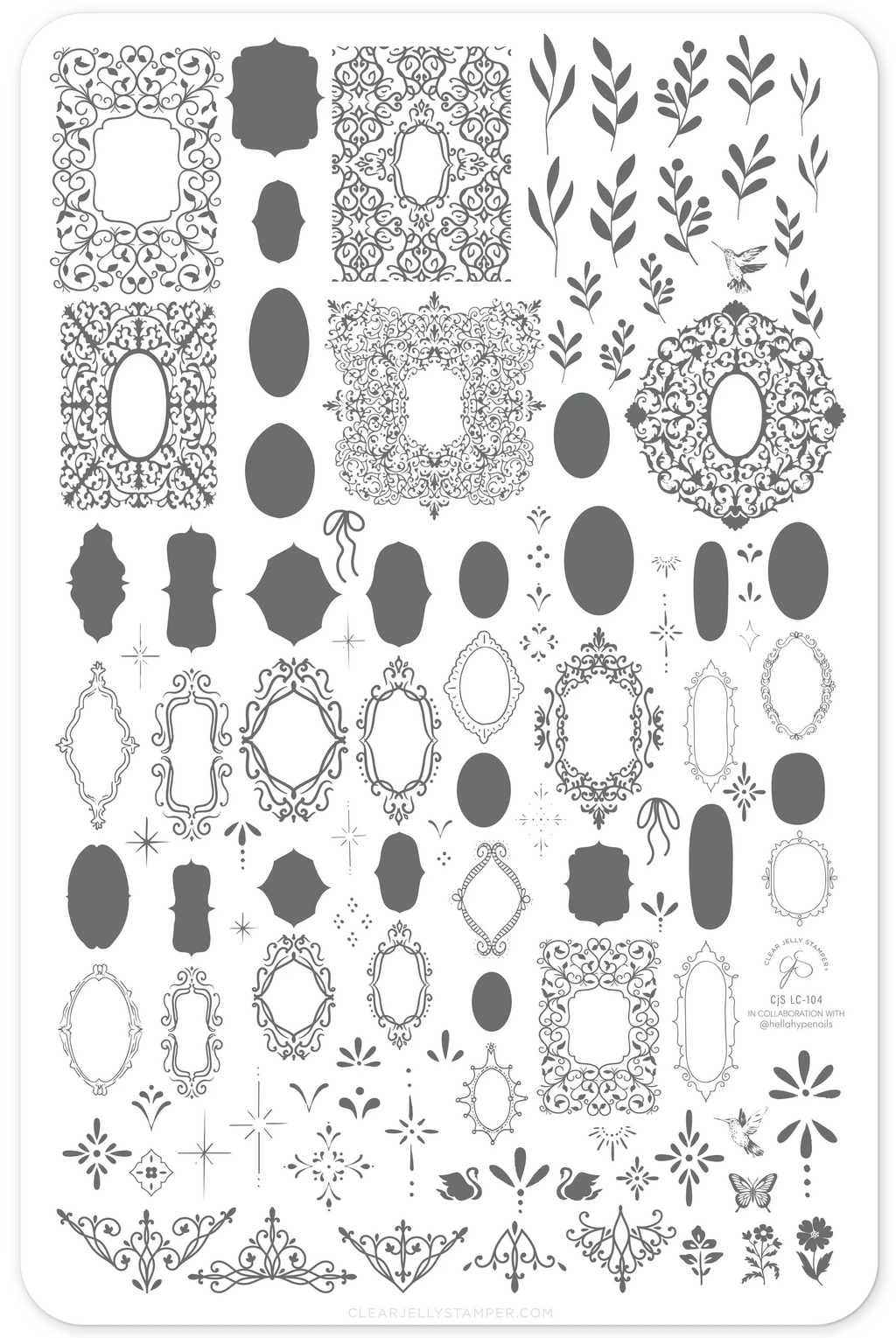Gilded Garden (CjSLC-104) -  Clear Jelly Stamping Plate