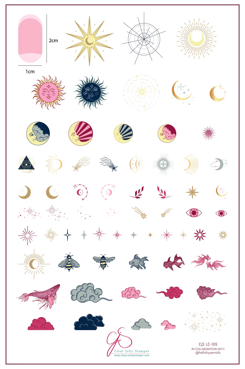 Lunar Lullaby (CjSLC-105)-  Clear Jelly Stamping Plate