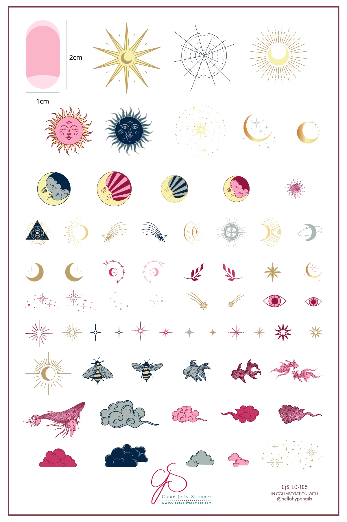Lunar Lullaby (CjSLC-105)-  Clear Jelly Stamping Plate