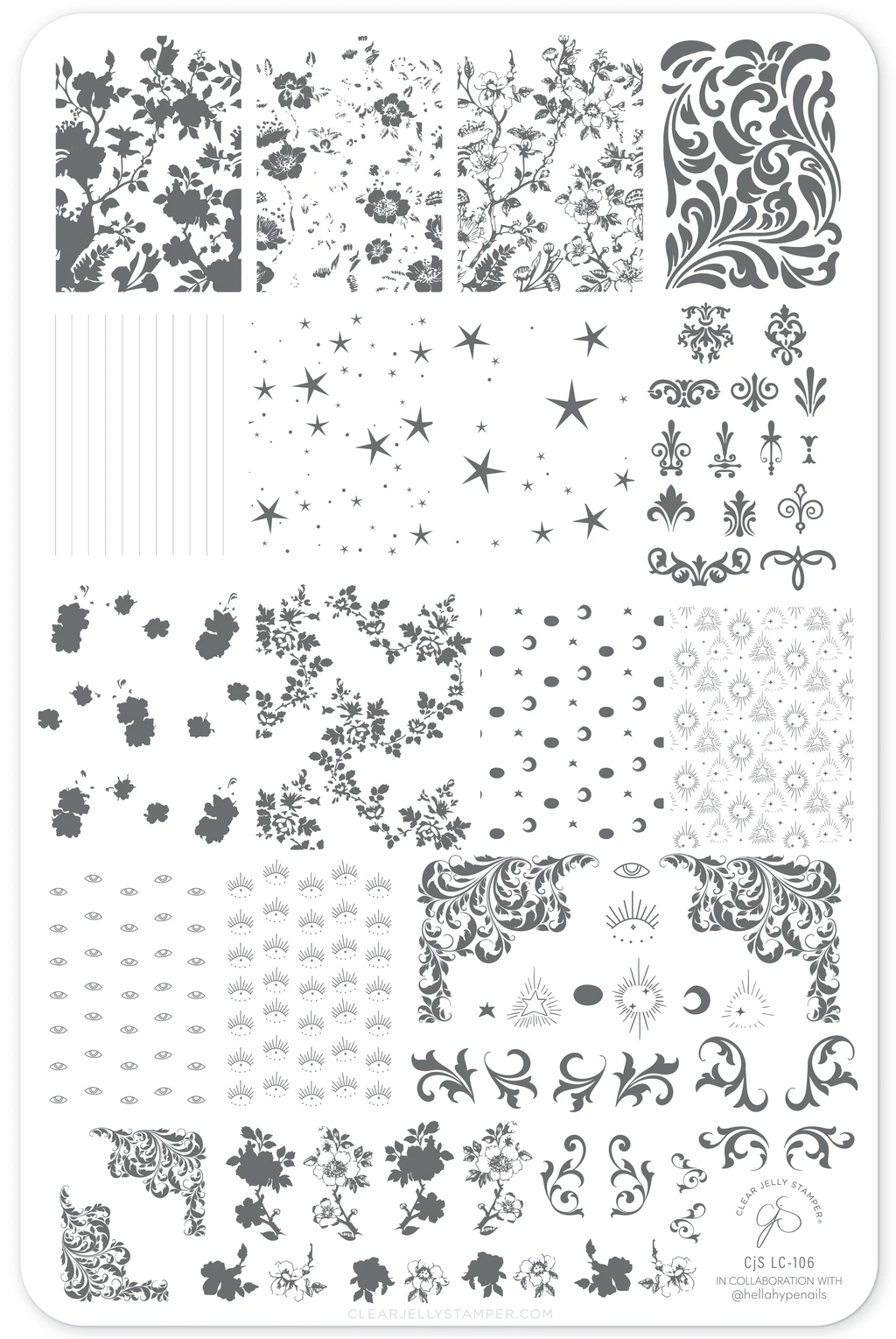 Midnight Muse (CjSLC-106) -  Clear Jelly Stamping Plate