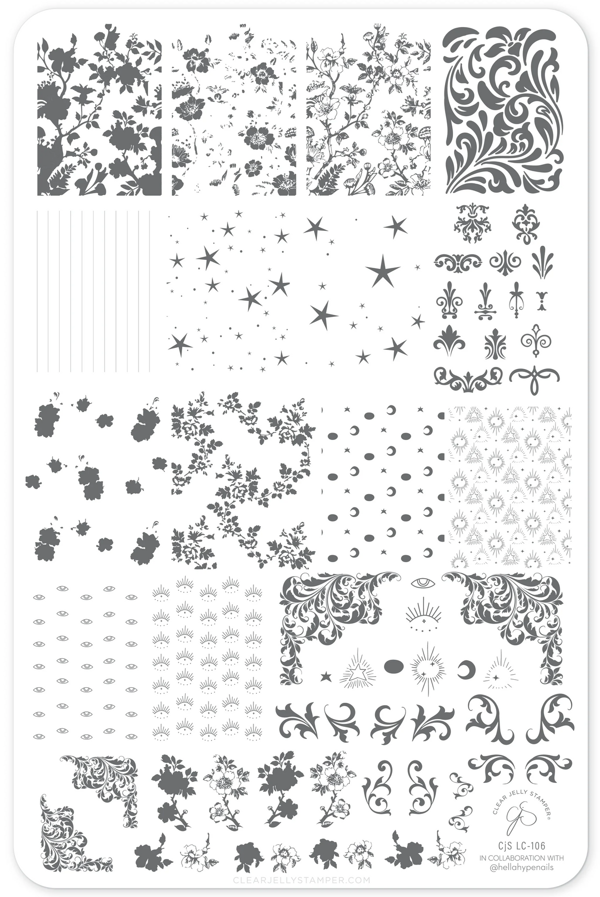 Midnight Muse (CjSLC-106) -  Clear Jelly Stamping Plate