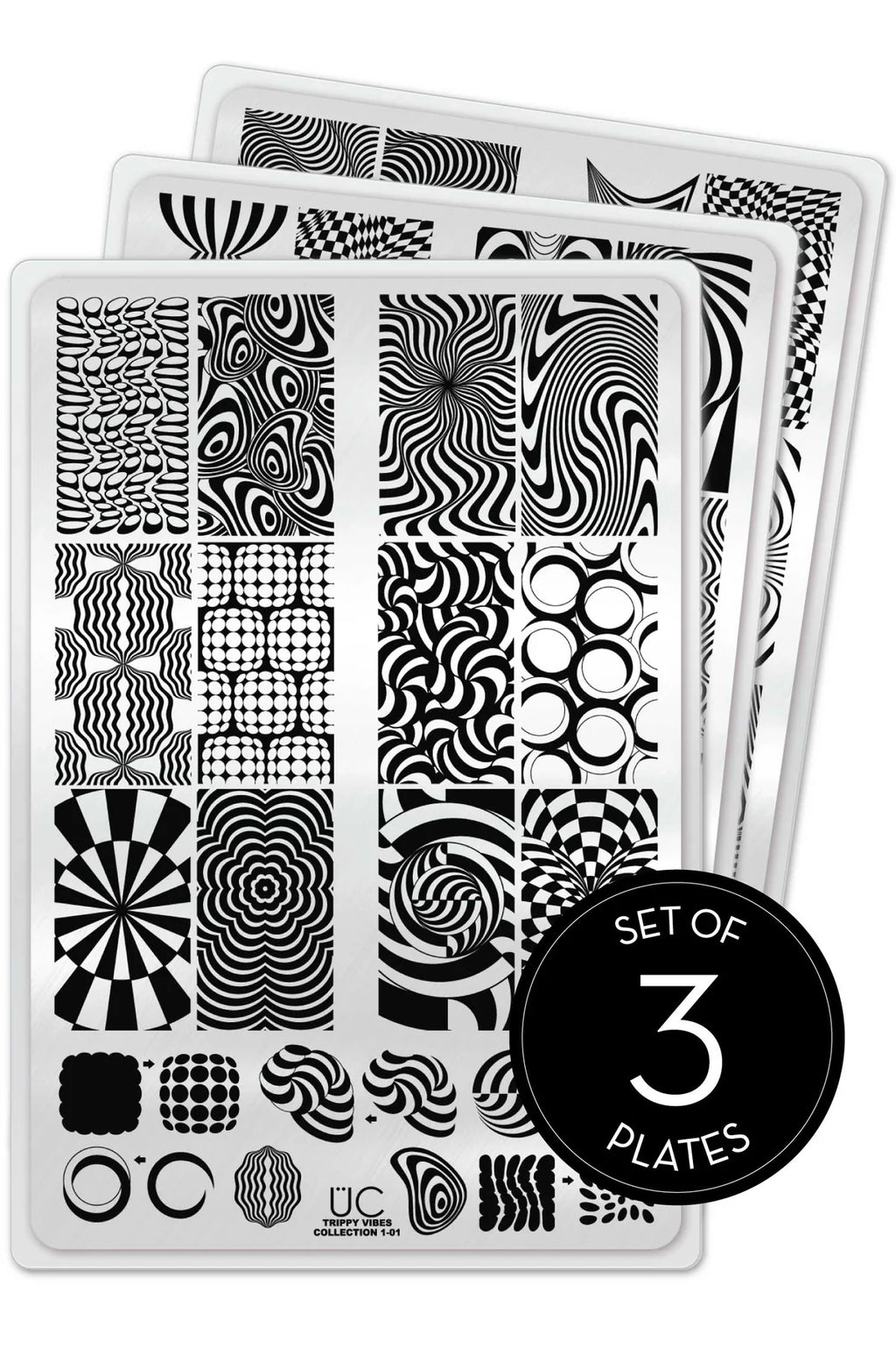 Trippy Vibes - Uber Chic Stamping Plate Collection of 3