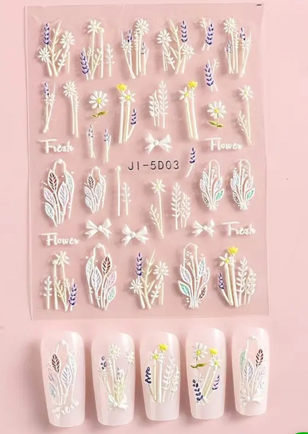 Flowered Fresh 5D Decals - 5D03 Secondary image