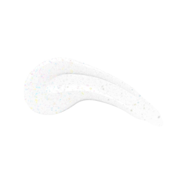 en Vogue Lac It! Draco mix of silver and holographic microglitters in clear base UV/LED gel nail polish for professional nails and extensions swatch