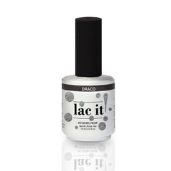 en Vogue Lac It! Draco mix of silver and holographic microglitters in clear base UV/LED gel nail polish for professional nails and extensions bottle