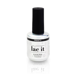 en Vogue Lac It! Frosty clear base packed with tiny silver microglitters UV/LED gel nail polish for professional nails and extensions bottle