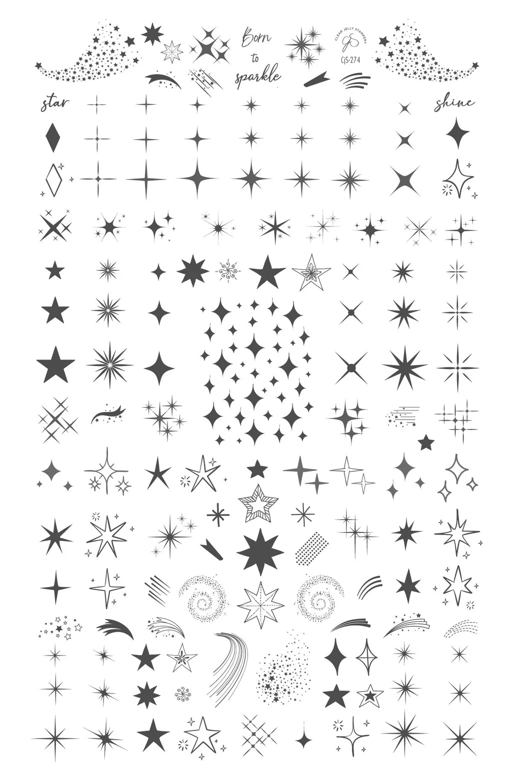 Born to Sparkle (CjS-274) - Clear Jelly Stamping Plate