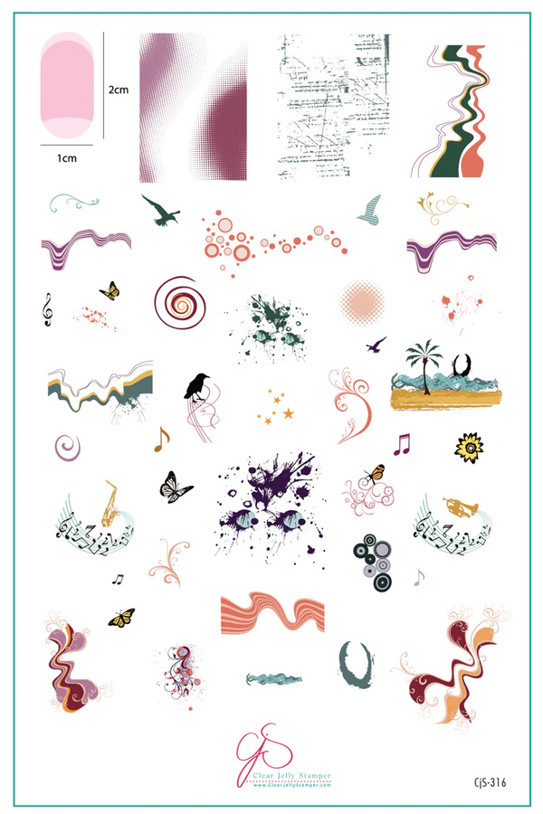 Fantasia (CjS-316) - Clear Jelly Stamping Plate