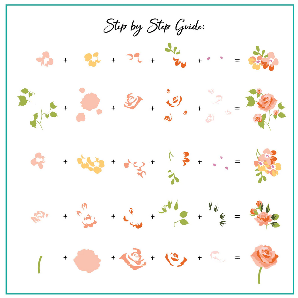 Floral Blossom -  (CjS-279)-  CJS Medium Stamping Plate