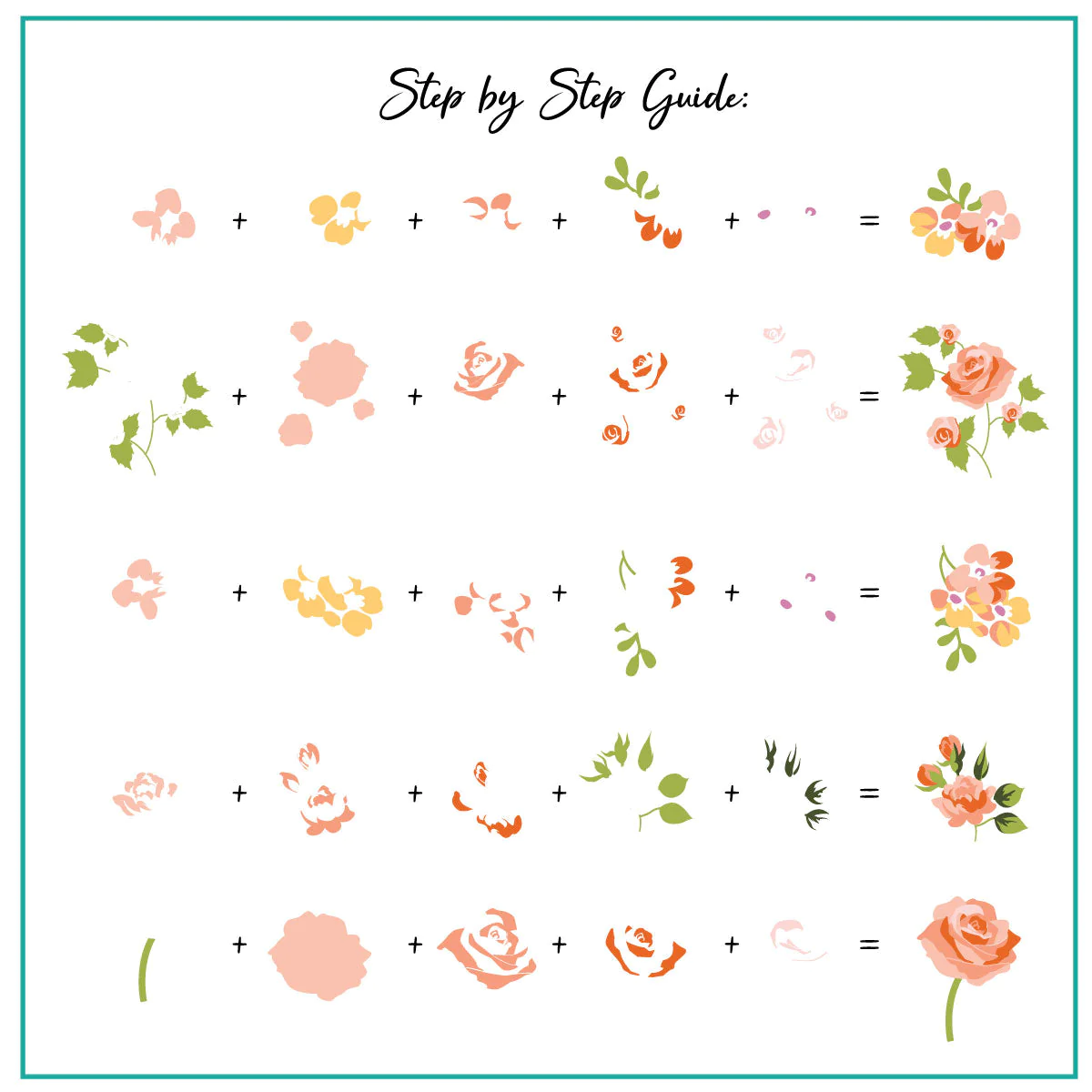 Floral Blossom -  (CjS-279)-  CJS Medium Stamping Plate