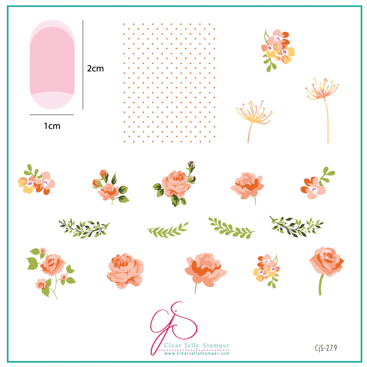 Floral Blossom -  (CjS-279)-  CJS Medium Stamping Plate Main image