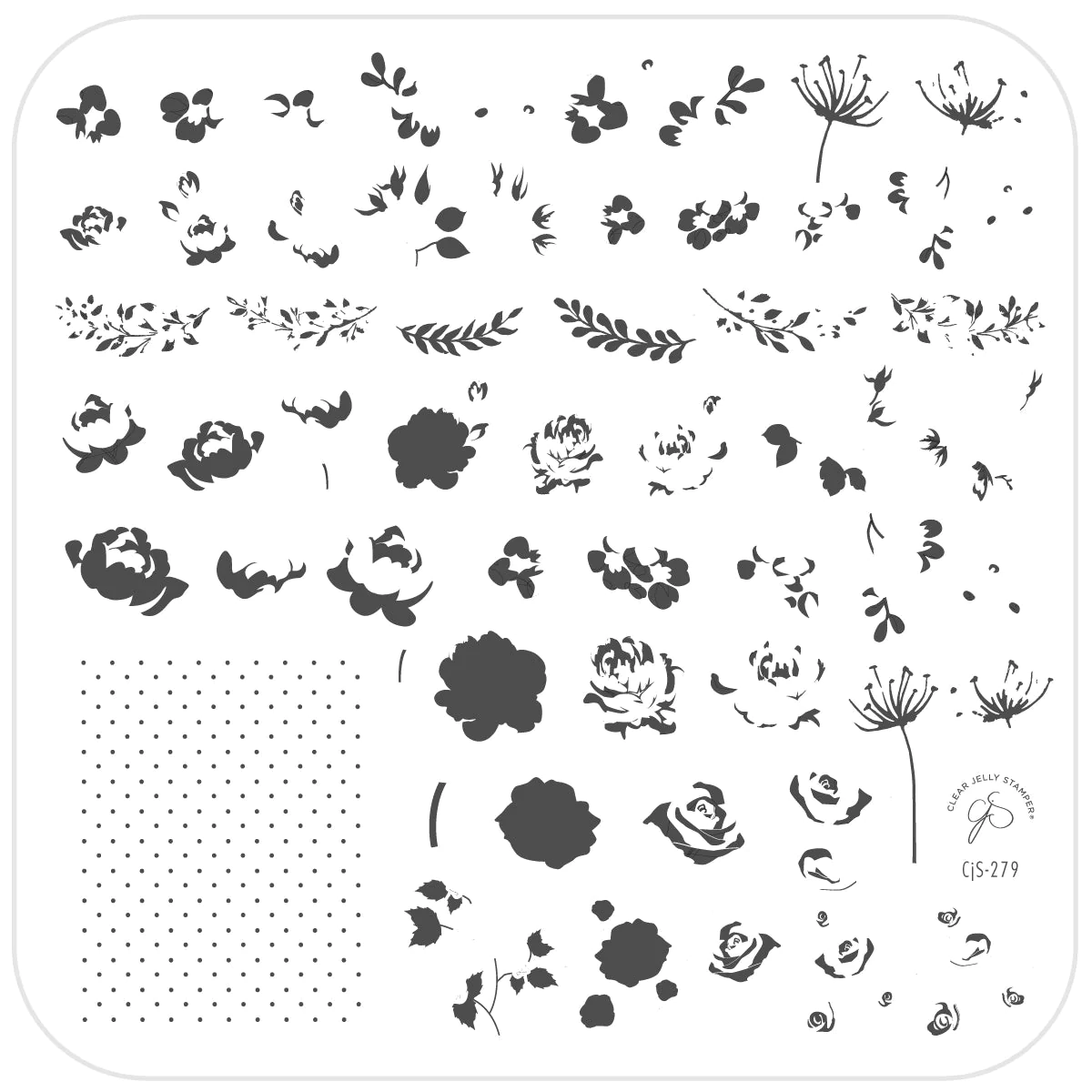 Floral Blossom -  (CjS-279)-  CJS Medium Stamping Plate Secondary image
