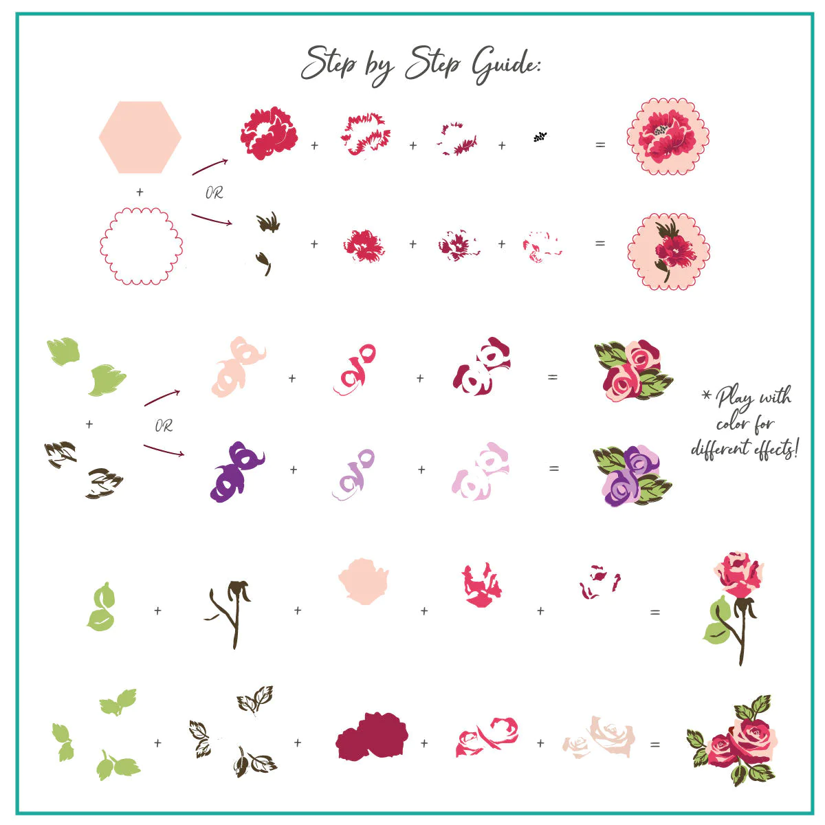 Floral Blossom - Three (CjS-281) -  CJS Medium Stamping Plate Secondary image
