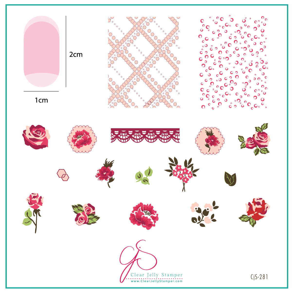 Floral Blossom - Three (CjS-281) -  CJS Medium Stamping Plate Main image