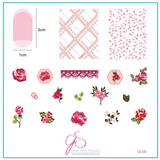 Floral Blossom - Three (CjS-281) -  CJS Medium Stamping Plate