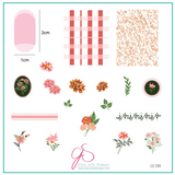 Floral Blossom - Two (CjS-280) -  CJS Medium Stamping Plate
