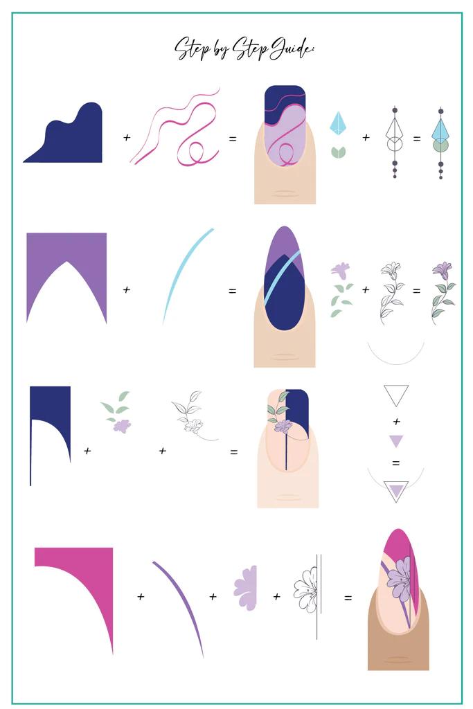 French Mani - Four (CjS-290) - Clear Jelly Stamping Plate Secondary image