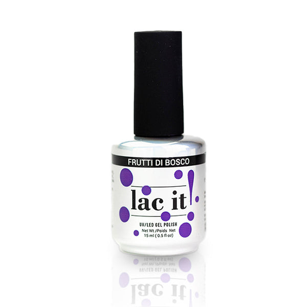 en Vogue Lac It! Frutti Di Bosco vibrant grape crème UV/LED gel nail polish for professional nails and extensions bottle