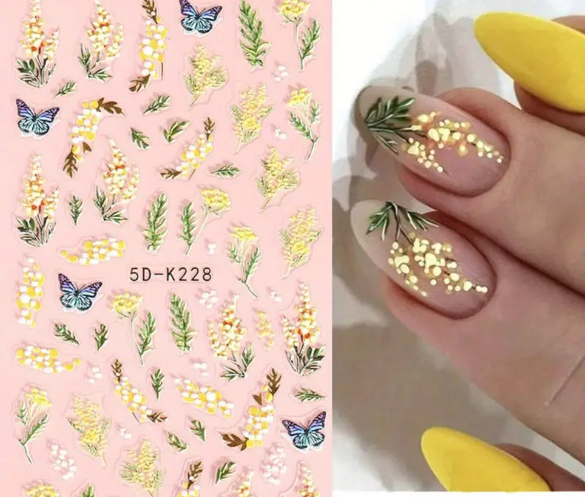 Whispy Yellow Wildflowers 5D Decals - K228 Secondary image