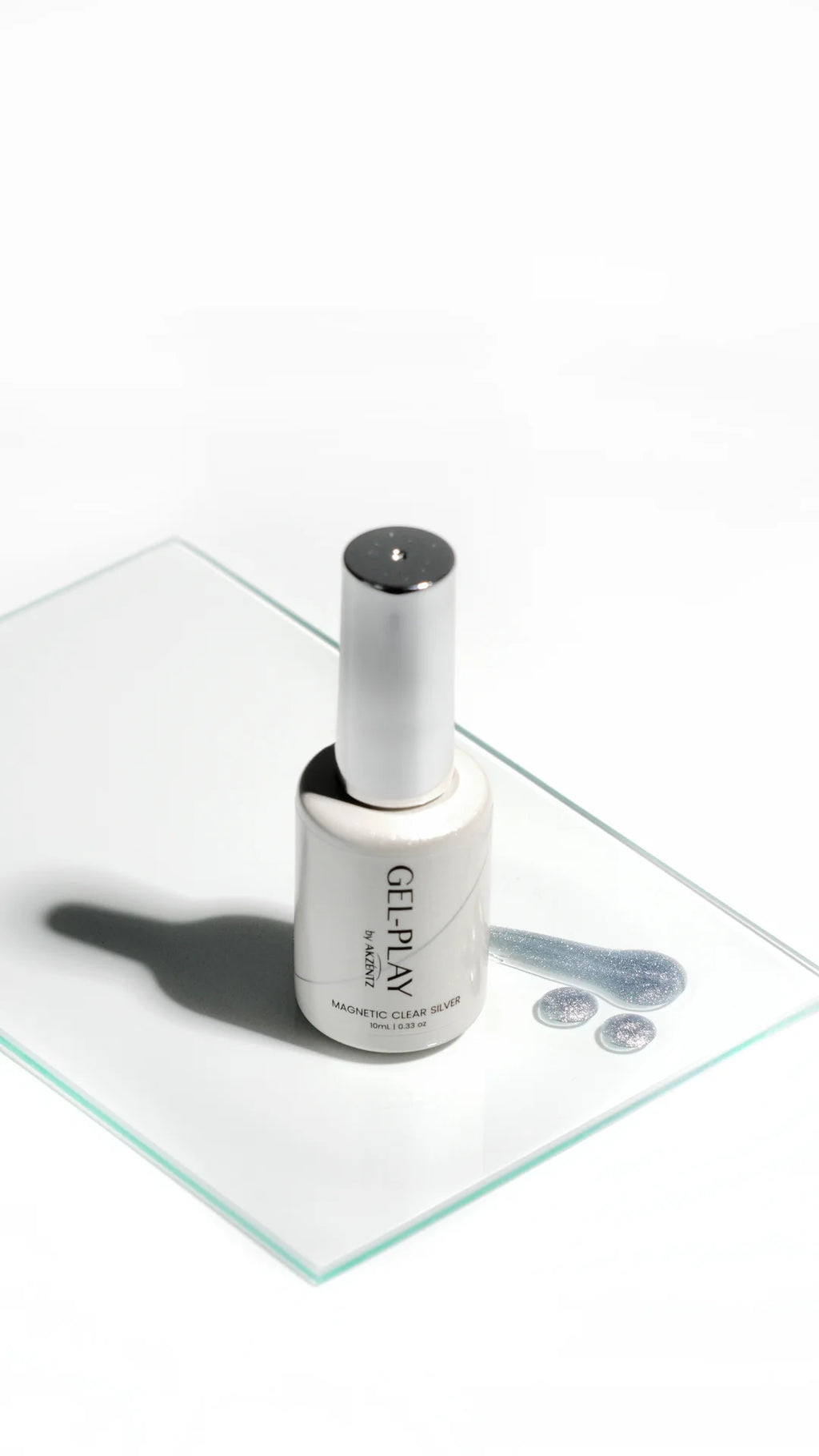 Akzentz Gel Play Glass Series MAGNETIC CLEAR SILVER - 10ml Bottle