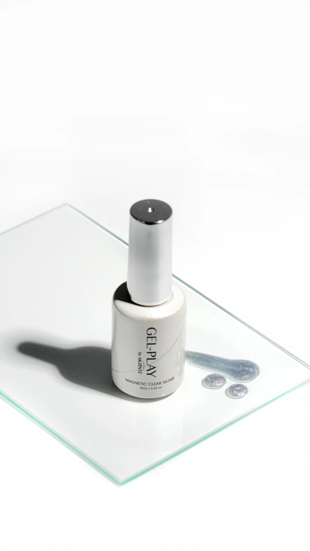 Akzentz Gel Play Glass Series MAGNETIC CLEAR SILVER - 10ml Bottle
