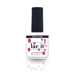 en Vogue Lac It! Gratitude rich, vibrant magenta crème UV/LED gel nail polish for professional nails and extensions bottle