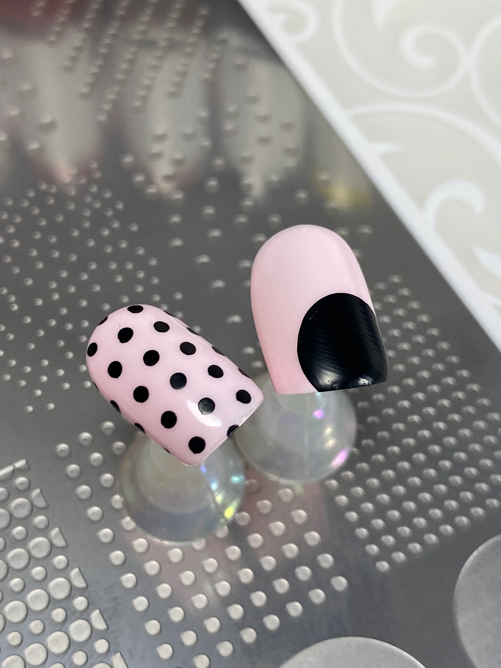Dotty About You (CjS-410) Etched Nail Art Stamping Plate - Clear Jelly Stamper Plate