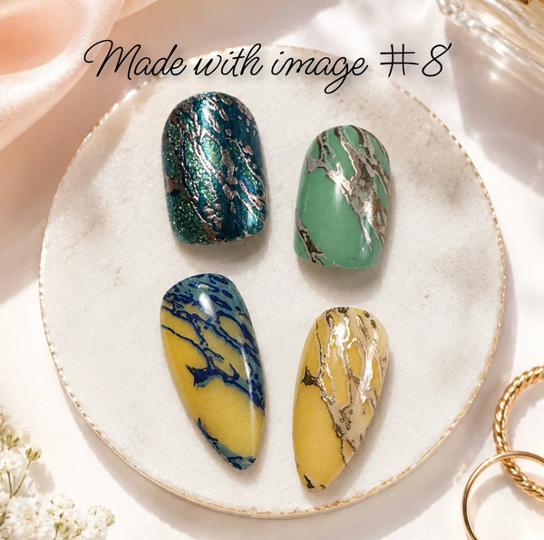 Marble Crush (CjS-405) - Etched Nail Art Stamping Plate - Clear Jelly Stamping Plate