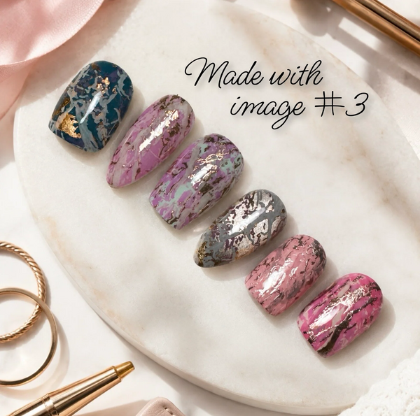 Marble Crush (CjS-405) - Etched Nail Art Stamping Plate - Clear Jelly Stamping Plate