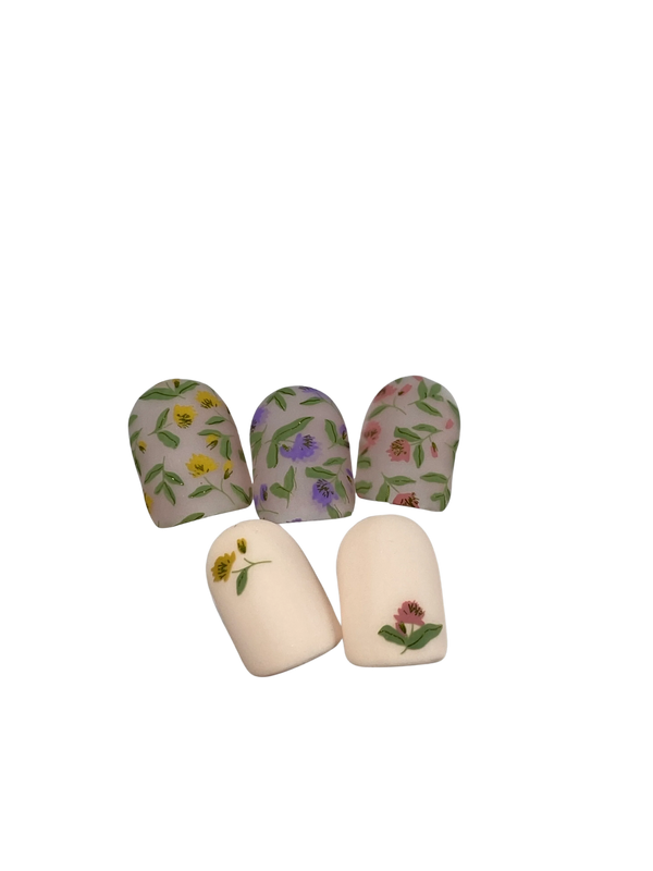 Petals in Pattern (CjS-409)  - Etched Nail Art Stamping Plate - Clear Jelly Stamping Plate