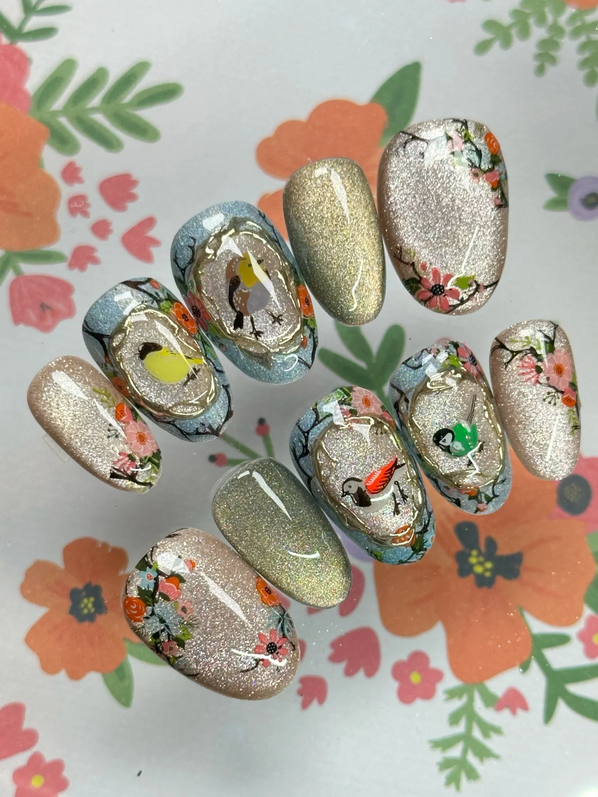 Talk Birdy To Me (CjSLC-103)  - Etched Nail Art Stamping Plate - Clear Jelly Stamping Plate