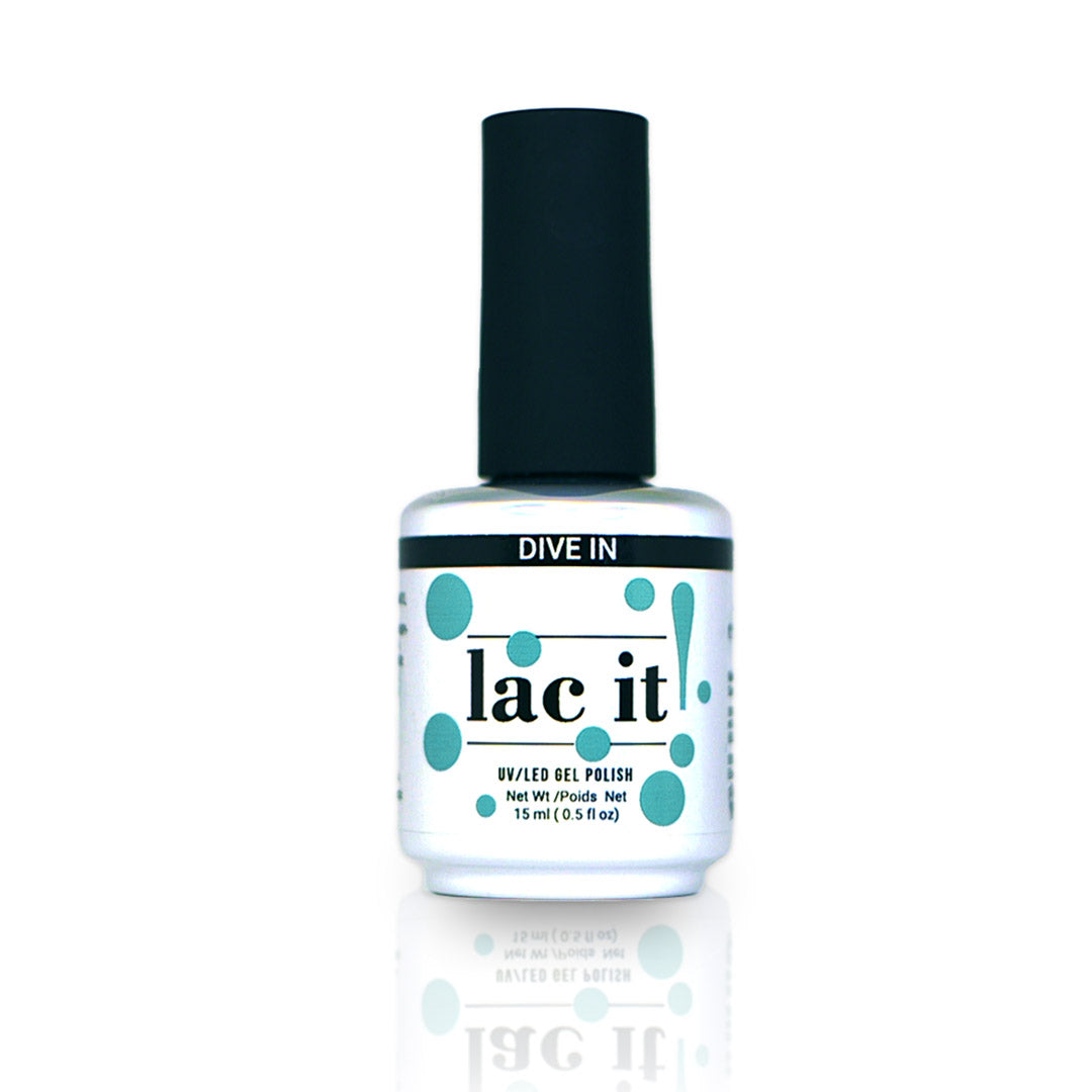 en Vogue Lac It! Dive in Diamond dust clear base packed full of holographic microglitters UV/LED gel nail polish for professional nails and extensions bottle