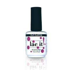 en Vogue Lac It! Flip Floppin bright fuchsia crème UV/LED gel nail polish for professional nails and extensions bottle
