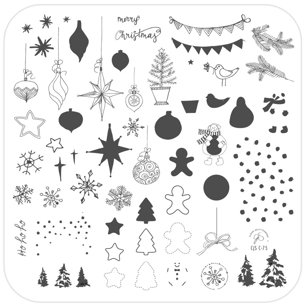 Patchwork Holiday (CjSC-75) - Medium Clear Jelly Stamping Plate