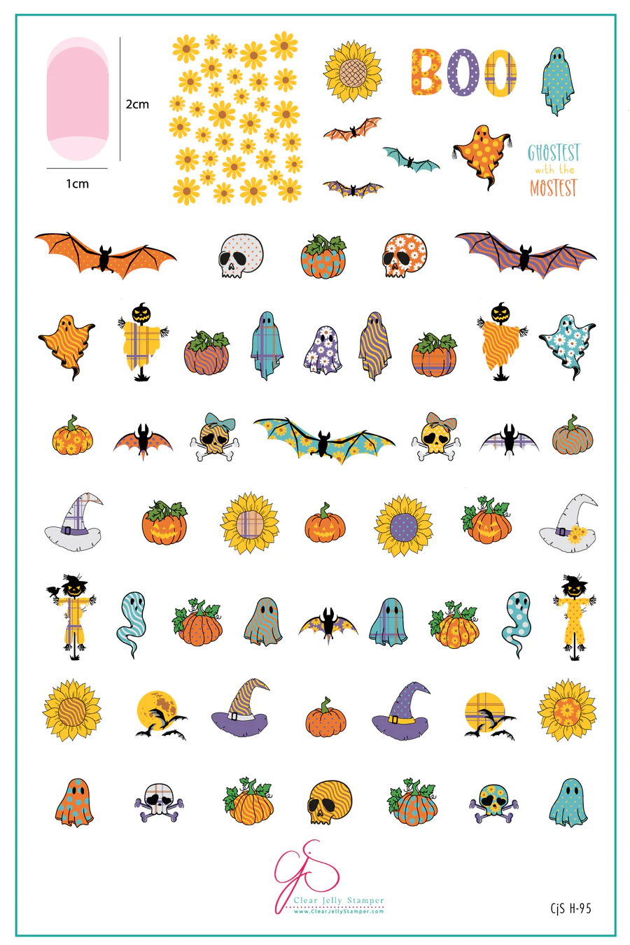 Patterned Halloween (CjSH-95) - Clear Jelly Stamping Plate Main image