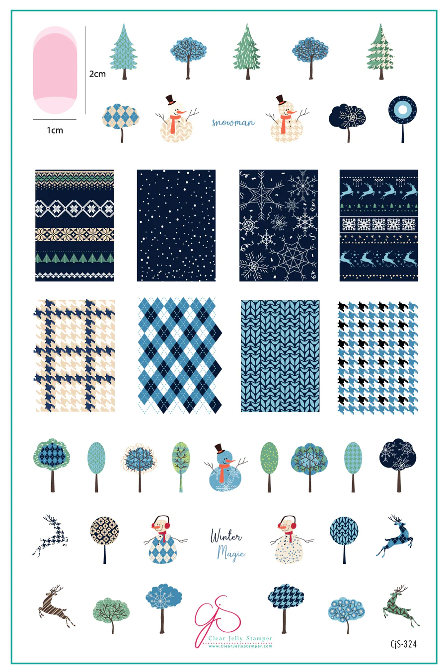 Patterned Winter (CjS-324) - Clear Jelly Stamping Plate Main image