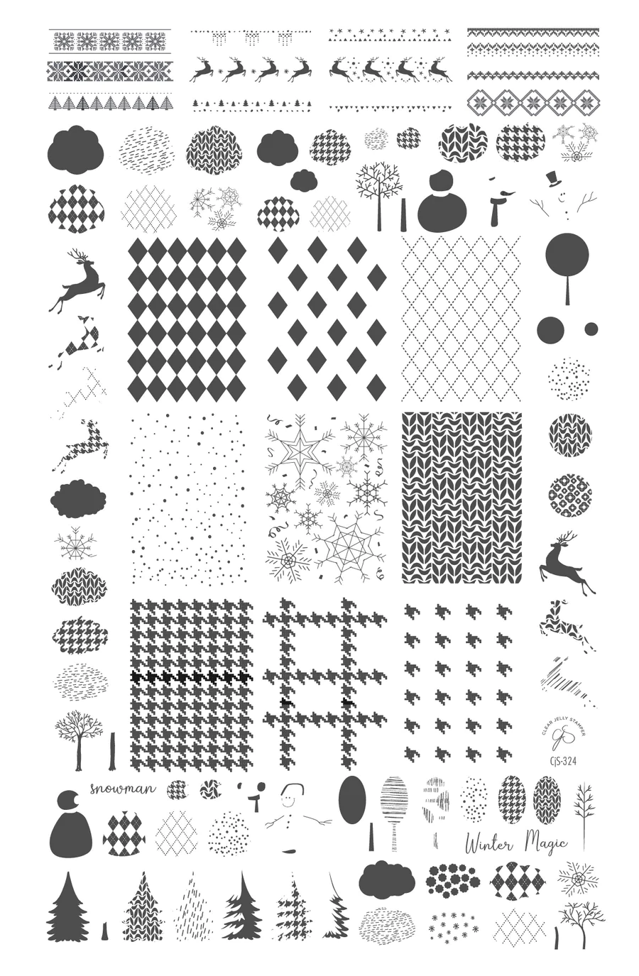 Patterned Winter (CjS-324) - Clear Jelly Stamping Plate Secondary image