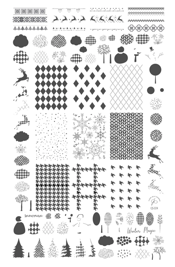 Patterned Winter (CjS-324) - Clear Jelly Stamping Plate