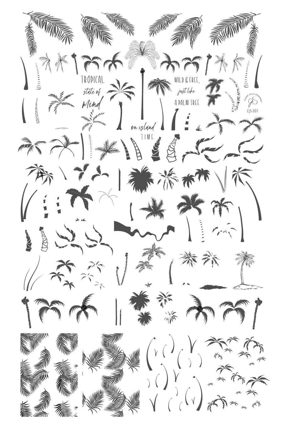 Pretty Palms (CjS-301) - Clear Jelly Stamping Plate