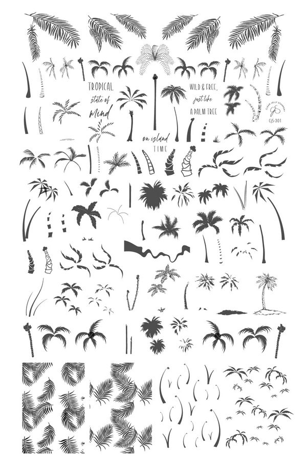 Pretty Palms (CjS-301) - Clear Jelly Stamping Plate