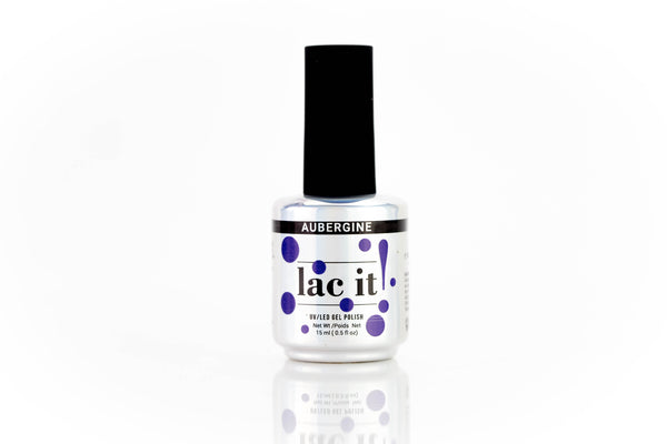 en Vogue Lac It! Aubergine deep, rich purple with subtle pearlescent finish UV/LED gel nail polish for professional nails and extensions bottle